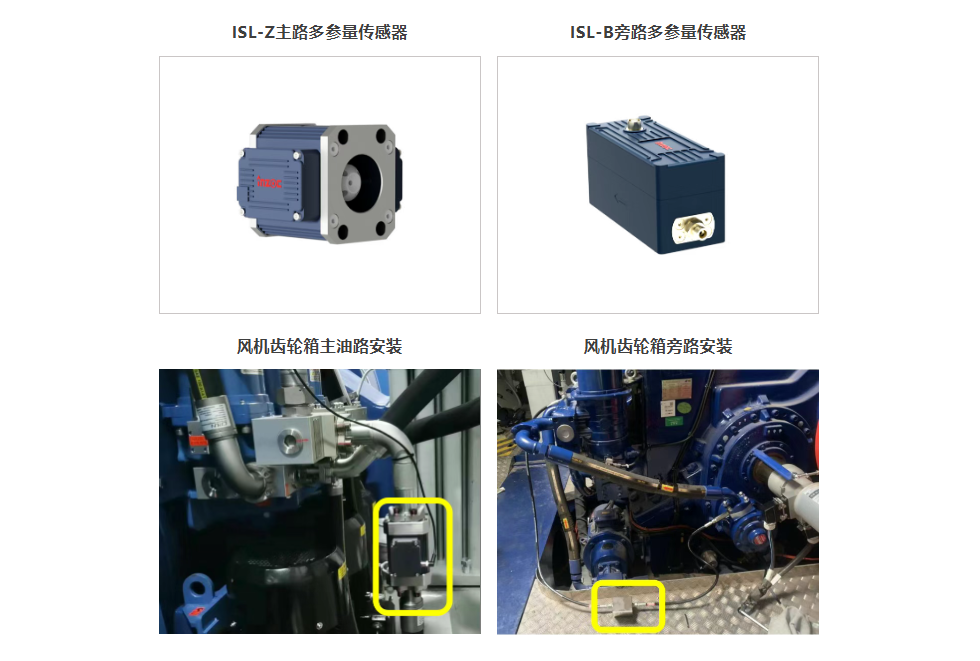 ISL-Z主路多参量传感器  ISL-B旁路多参量传感器 风机齿轮箱主油路安装  风机齿轮箱旁路安装